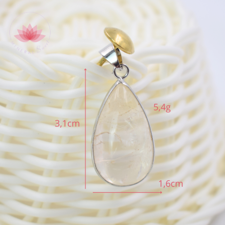 Pendentif Citrine goutte et argent 6
