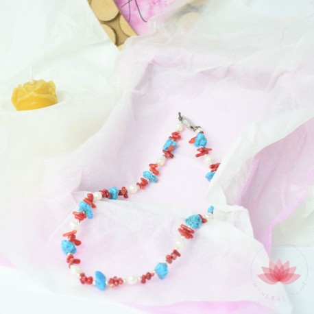 Collar Coral teñido Howlita PEP09