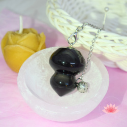 Obsidienne Oeil Céleste pendule double sphère