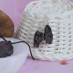 Boucles d'oreille Shungite cristal brute 2