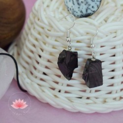 Pendientes Shungit cristal bruta 3
