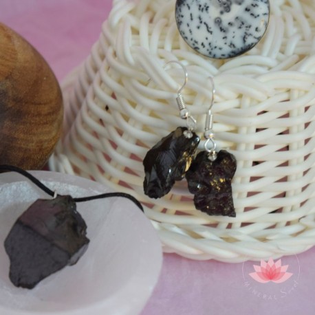 Boucles d'oreille Shungite cristal brute 4