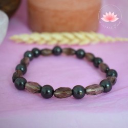 Bracelet Shungite Quartz Fumé