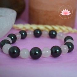 Pulsera Shungit y Cuarzo Rosa