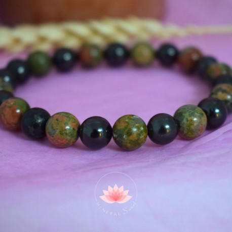 Bracelet Shungite et Unakite
