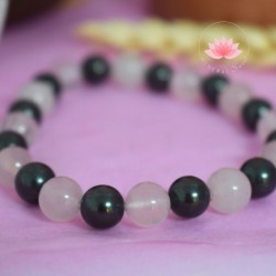 Bracelet Shungite Quartz Rose