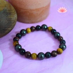 Pulsera Hombre Shungit y 3 ojos
