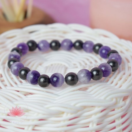 Bracelet Shungite et Amèthyste