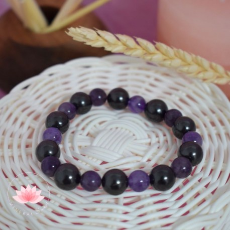 Bracelet Shungite et Amèthyste