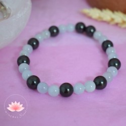 Bracelet Shungite et Aigue Marine