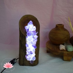 Lampe Bois et Améthyste 2