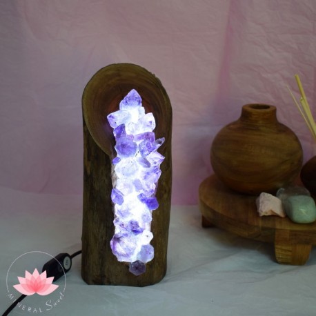 Lampe Bois et Améthyste 2
