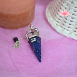 Pendule Lapis lazuli serti argent