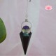 Pendule Shungite pointe 6 faces et gemme