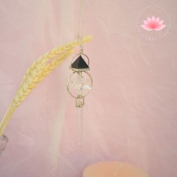 Pendule Pointe et Merkabah en Cristal de Roche avec Pyramide Shungite