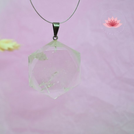 Cristal de Roche pendentif hexagramme 1