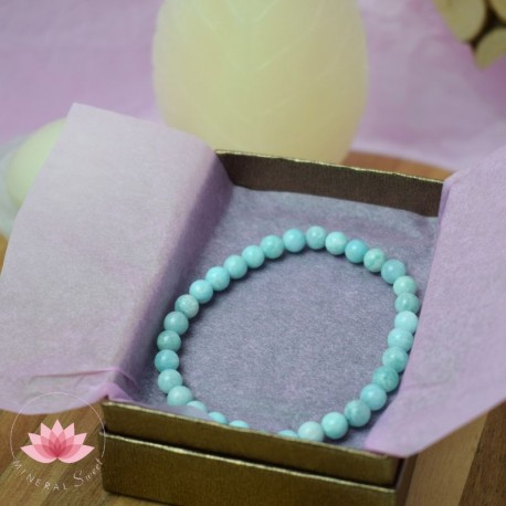 Amazonita pulsera perlas redondas 6mm