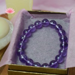 Bracelet Améthyste Perles rondes 10mm